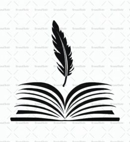 Offenes Buch und Feder